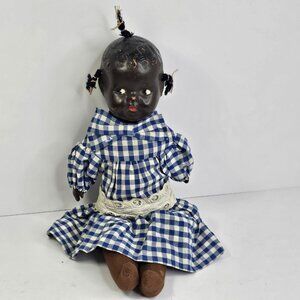 Vintage Reliable Doll Co Canada Black Composition Cloth Body Doll 15” Rare